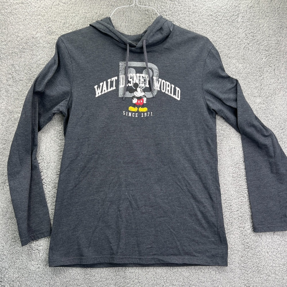 Walt Disney World Adult Hoodie Pullover Long Sleeve T-shirt Dark‎ Gray Small